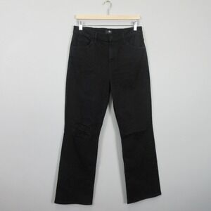 7 For All Mankind Black Tall Boot Jeans Distressed Knee Women Size 30